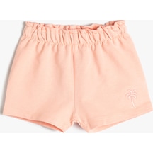 Koton Basic Şort Beli Lastikli İşleme Detaylı Pamuklu Pembe 4smg40039ak 4SMG40039AK274 Pembe