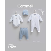 Caramell Mini Travel Tulumlu 4'lü Set Mavi renkli