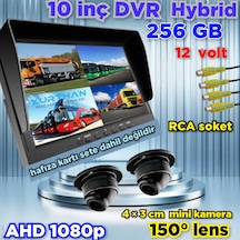 2 Adet Ahd 1080p Ultra Mini Kamera Ve 10 İnç Dvr Monitör Set 12 V