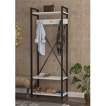 Wood House - Duru Vestiyer Portmanto - Beyaz