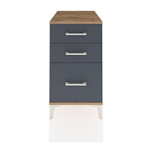 Kronos Komodin 3 Çekmeceli 44x59x80 Çam-antrasit Atlas Çam