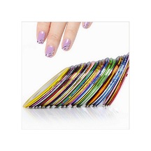 30 Adet Renkli Rulo Şerit Bant Hattı Nail Art Etiket Araçları Tırnak Etiketinde Güzellik Süslemeleri