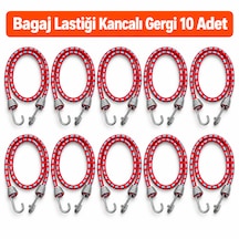 Bagaj Lastiği Kancalı Gergi 10 Adet - 90 Cm Bagaj Lastiği/halatı - Kırmızı-mavi Renk Kırmızı - Mavi