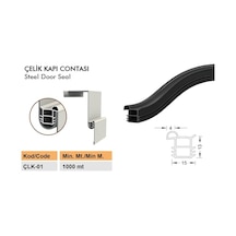 Çelik Kapı Contası-Fitili / Çelik Kapı Kasa Contası Çlk-01-Siyah-6 Metre