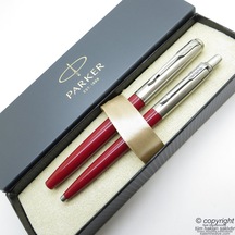 Parker Jotter Original Bordo Roller Kalem + Tükenmez Kalem Set