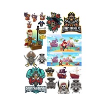Korsan Kuru Kafa Sticker Set-3 15 Parça Telefon, Tablet, Defter, Laptop Sticker