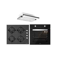 Silverline BO6501B01 - CS5349B01 - 1140 Crystal Line 60 Siyah Ankastre Set