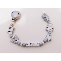 Isimli Emzik Zinciri - Emzik Askısı - Bebek Bez031 Çok Renkli