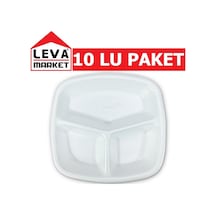 Leva Köpük Tabak 3 Bölmeli 10'lu