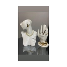 2'li Set Dekoratif Takı Mankeni Ve El, Takı Teşhir Standı Set, Takı Organizeri, Küpe Kolye Yüzük Beyaz 43634665