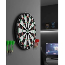 Ers Kaliteli Ahşap Dart Tahtası 12 İnç 4 Dart Ok Seti