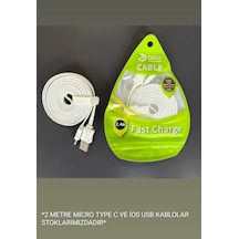 Dap Kablo 2 Metre 2.4a Hızlı Şarj Type-c To Usb 2m