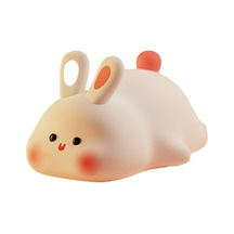 Büyük Yüz Tavşan Silikon Gece Lambası Pat Sensör Tavşan Lambası Bc-c20 Beyaz