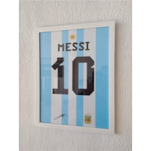 21x30 Cm Lionel Messi Forma Tasarımlı Poster Tablo 2mm Şeffaf Cam