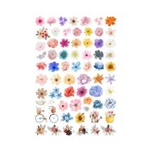 66 Adet Fairycore Çiçek Sticker Seti - Etiket Seti Scrapbook Bullet Journal Çok Renkli