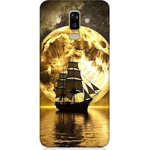 Samsung Galaxy J8 Uyumlu Ay Ve Gemi Desenli Silikon Kılıf