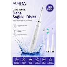 Ultrasonic Şarjlı Elektrikli Akıllı Diş Temizleme Cihazı Beyazlatıcı 5 Mod 3+1 Başlık Beyaz