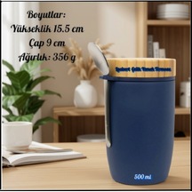 Uyguna-yakala 500 Ml -lacivert Çelik Yemek Termosu-erm.207