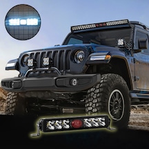 Off-road Premium 30 Cm Tampon Kaput Led Bar Beyaz Işık Projektör Kırmızı Gündüz Led Metal 12-24v