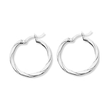 Oya Silver İnce Burmalı Gümüş Kadın Halka Küpe 2.5x2.5cm