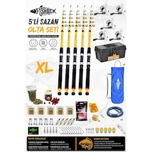 Full Set Profesyonel 5'li Sazan Olta Seti - Xl - Kırılmaz Kamış - 3.60m/50-gr