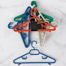 6 Adet Kalın Plastik, Kokusuz, Kaydırmaz, Elbise, Pantolon Ve Ceket Askısı Karışık