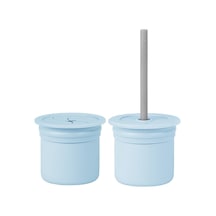 Pipetli Silikon Bardak Seti Mineral Blue / Powder Grey '
