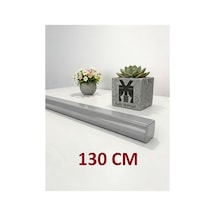 Gri Dekoratif Ray Alüminyum 2 Kanallı Dekoratif Metal Perde Kornişi Gri130cm - 856228823 Gri130cm