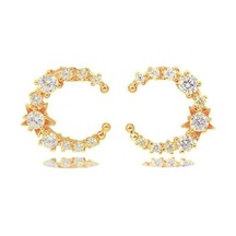 Masaliko Ay Gümüş Küpe Sb1912, 925 Ayar Gümüş Küpe, İthal Ürün, Altın Kaplama Altın