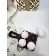 Hbs Art Design Ahşap 4 Lü Yumurtalık Saplı %100 Sapelli Ağacı
