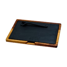 Lava Döküm Ahşap ve Döküm Demir Hot Plate Servis Tahtası. Ölçü 24x33cm.