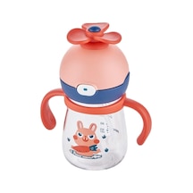 Rovco Dönebilen Pervaneli Akıllı Pipet Bebek +6 Ay Tritan Su Matarası 220 Ml Pembe