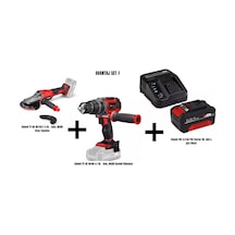 Einhell TP-AG 18/125 F Li Bl Akülü Avuç Taşlama + TP-CD 18/60 Li-i Bl Akülü Darbeli Vidalama + 18v 4AH Pxc Start Avantaj Set-1