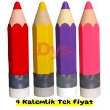 Kalem Şeklinde Kalemlik Ekonomik Set Çok Renkli