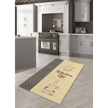 Kitchen Life Yazılı Kaymaz, Dökülmez Deri Taban Mutfak Halısı
