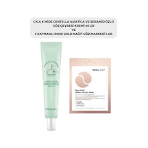 Dermal 3 Katmanlı Rose Gold Göz Maskesi 4 G + Cicaxmide Göz Çevresi Kremi 40 G