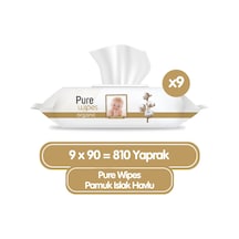 Pure Wipes Organik Islak Havlu Mendil 90x9 810 Yaprak