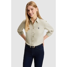 U.S. Polo Assn. Kadın Açık Haki Uzun Kollu Basic Gömlek 50324791-vr183 Acık Hakı