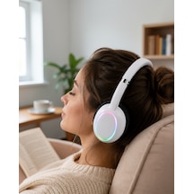 Kulak Üstü Bluetooth Kulaklık Mikrofonlu Ergonomik Tasarım Uczzmax17beyaz-5