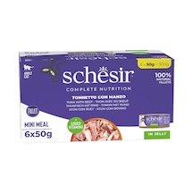 Schesir Jöle İçinde Ton Balığı İle Dana Etli Kedi Konservesi Multipack 6x50 Gr