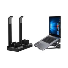 Dikey Laptop Standı, Üç Slotlu Ayarlanabilir, Ergonomik Masa Düzenleyici