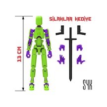 Robot 13 Dummy Yeşil Mor Tüm Eklemleri Hareketli Aksiyon Figürü Oyuncak
