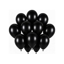 Siyah Renk Lateks Pastel Balon 30 Cm - 12 Adet