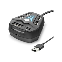 Usb Combo Hub Kart Okuyucu 8 Port Siyah A068b