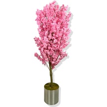 Pembe Lüx Yaprak Bahar Dalı Yapay Ağaç 180 Cm 30x30metal Saksı