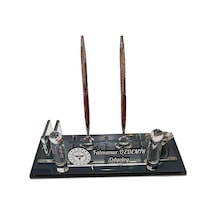 Sağlık bakanlığı Özel logolu kristal masa isimliği M194SLV-SGK