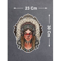 Kızılderili Kız Sticker - Araba Oto Motosiklet Karavan Sticker - 00031 30x23 Cm