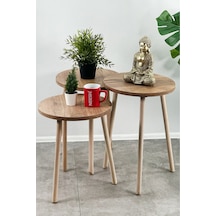 Zigon Sehpa 3 Ayaklı Yuvarlak Yan Sehpa 5350