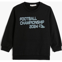 Koton Sweatshirt Uzun Kollu Bisiklet Yaka Futbol Temalı Baskı Detaylı Şardonlu Siyah 4wkb10360tk 4WKB10360TK999 Siyah