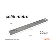 Çelik Metre 20cm Küçük Boy Çelik Cetvel 20 Ölçü Cetvel
